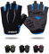 Grebarley Fahrradhandschuhe,Radsporthandschuhe rutschfeste und Stoßdämpfende Mountainbike Handschuhe mit geeiget Unisex Herren Damen (Blau, M)