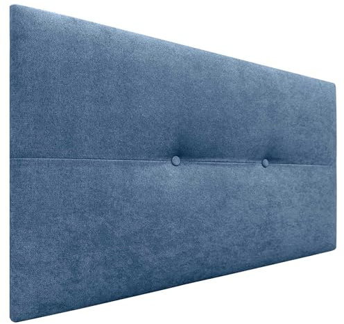 DHOME Kopfteil aus Kunstleder oder Stoff AQUALINE Pro Kopfteil Polsterkopfteil Luxusbett (Stoff Blau, 95cm (Betten 70/80/90))