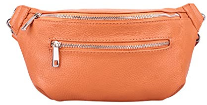 Marco VENEZIA Bauchtasche Damen, Crossbody Bag Damen, Damen-Umhängetaschen, Kleine Umhängetasche Damen, Bauchtasche Damen Stylisch, Italienische Mode Damen (ORANGE)