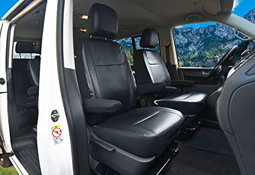 Kunstleder Sitzbezüge passgenau Meister geeignet für VW T6 ab 2015-2 Sitzer Einzelsitzen Kunstleder Schonbezüge