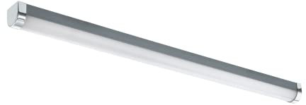 Eglo LED Bathroom Wall Light Tragacete 1, Vanity Mirror lamp with Switch, Over Cabinet Lighting Made of Plastic and Metal in Silver, White and Chrome, Neutral White, IP44, 30 inches