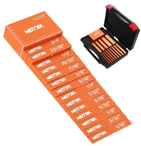 Neitra Setup Blocks Woodworking - 15 PCS Aluminum Height Gauge Blocks Set - Woodworking Measuring Tools Precision Setup Bars for Router and Table Saw
