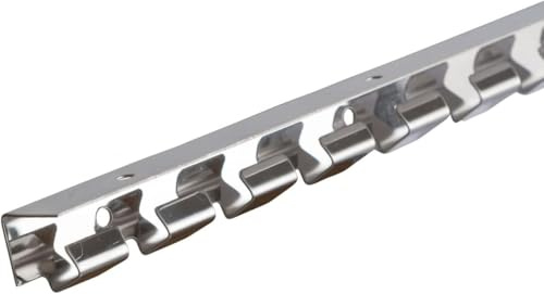 Supporto in Acciaio Inox per Piastre in Acciaio porta Striscia Pvc Flessibile, Lunghezza 196 Cm. Profilo per Costruzione Tende A Strisce Verticali in PVC, Tende Verticali Industriali