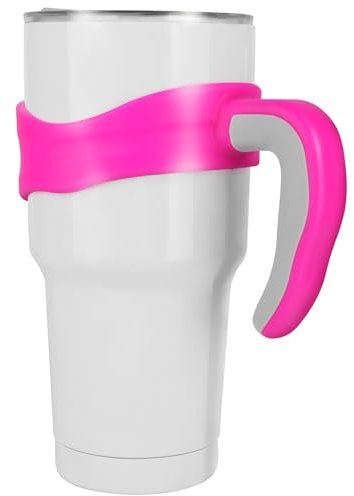 30 oz Tumbler Handle, Anti Slip Travel Mug Grip Cup Holder for Stainless Steel Tumblers, Suitable for Trail, Sic, Yeti, Rtic, Ozark and More 30 Ounce Tumbler Mugs (Pink)