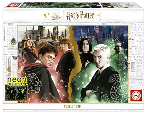 Educa - Puzzle 1000 Teile für Erwachsene | Harry Potter, 1000 Teile Neon Puzzle für Erwachsene und Kinder ab 14 Jahren, nachtleuchtend, Wizarding World (19489)