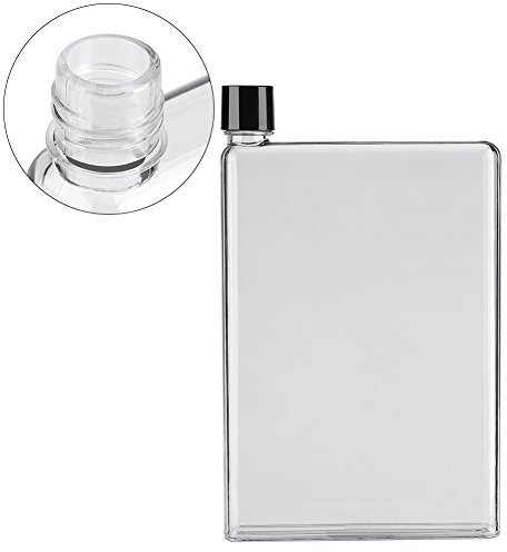 Uadme Bouteille d'eau Plate Carrée de 750 ml,A5 étanche Bouteille d'eau Portable,BPA-sans,S'intègre dans Votre Poche pour la Maison,Le Bureau,Le Camping,la Randonnée