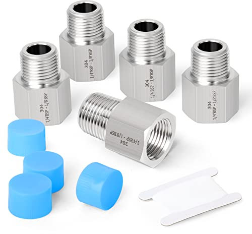 ERGAOBOY 5 Pcs 1/4 Femmina BSP x 1/8 Maschio BSP Filettatura In Acciaio Inox Riduttore Connettore Esagonale SUS 304 Raccordi Per Tubi