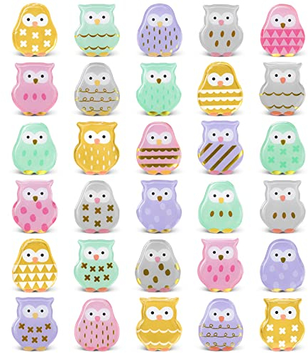 MORCART Owl Magnets for Magnetic Board Fridge Funny Magnets Kitchen School Cabinets Classroom Whiteboard Office Cabin Decorative Magnets Gifts for Adults Children 30 Pieces