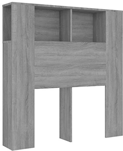 vidaXL Headboard Cabinet Home Bedroom Furniture Accessory Wall Bed Headboard Bookcase Bed Backboard Cabinet Grey Sonoma 100x18.5x104.5 cm