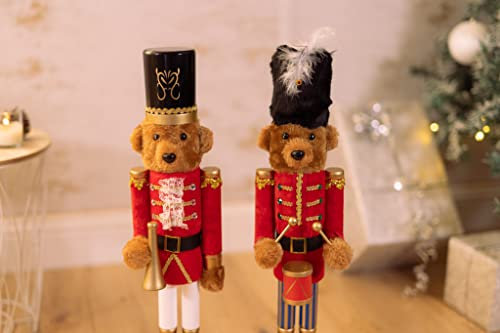 Marco Paul One of Each Large Deluxe Teddybär Parade Nussknacker Weihnachten Ornament Holz Indoor Use Large 60cm Nussknacker Xmas Statue Traditional Festive Figur Neuheit Dekoration