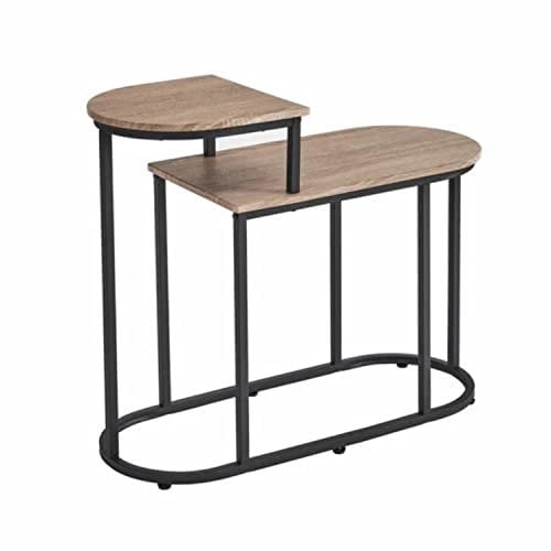 JUANIO Table Console Meuble d'entrée en MDF-métal Coloris Naturel/Noir - Longueur 72 x Profondeur 30 x Hauteur 60 cm