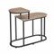 JUANIO Table Console Meuble d'entrée en MDF-métal Coloris Naturel/Noir - Longueur 72 x Profondeur 30 x Hauteur 60 cm