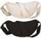 Firtink Halbmond-Tasche für Damen und Herren, Nylon, Halbmond-Taschen, Knödeltasche, Hobos, Crossbody-Tasche, Geldbörse mit verstellbarem Riemen, 2 Stück, Schwarz, Beige, L, Lässig, modisch