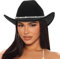 Klassischer Cowboy- und Cowgirlhut aus Filz mit breiter Krempe und Schnalle für Damen und Herren (Größe: M), Schwarz mit Diamant, M/L