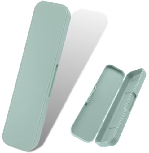 ZKSXOA Portable Flatware Storage Case, Travel Tableware Utensil Case, Reusable Storage Box for Fork Spoon Chopsticks, Camping (Green, 7.8 inch)