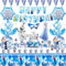Chukua 74 Stück Geburtstagsparty Deko 3-7 Jahre, Frozeen Geburtstagsdeko Geschirr, Eiskönigin Party Deko Set, Happy Birthday Girlande Tortendeko Luftballons Tischdecke Pappteller