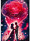 AIRDEA Amantes del Rosas Dulce Pareja 5D DIY Kit Completo de Pintura de Diamantes, Bordado Pintura de Diamantes de Imitación Punto de Cruz por Números para Adultos, Decoración de Pared Hogar 30x40cm