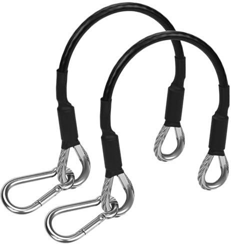2pcs 10 Gym Extension Cable, Fitness Extension Rope Attachments Compatible with Bowflex, Home Gym Machine Accessories Replacement with Carabiner, for Leg Extension, LAT/Tricep Pull Down (1 Pair)