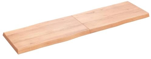 TJROO Tischplatte Hellbraun 180x50x6 cm Massives Eichenholz Holzplatten Schreibtischplatten Tischplatten Table Top Esstiach Esstischplatte Möbelplatten Deckplatte