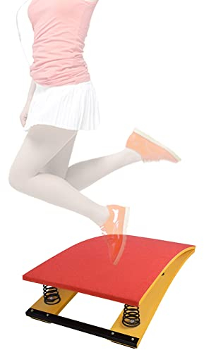 DSeenLeap Schulgymnastik-Sprungbrett für Erwachsene/Jugendliche, 4 Federn, elastisches Holzbrett für Heimspielzimmer, Leichtathletik-Trainingsplatz (rot)
