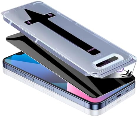 Phlleyaa Sichtschutz Schutzfolie für iPhone 14, iPhone 13/13 Pro Displayschutz 1 Stück [Auto Dust-Elimination],9H Härte,Bläschenfrei für iPhone 14, iPhone 13/13 Pro Panzer Schutz Glas