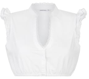 Stockerpoint Dirndlbluse Fleur I Größe 30-48 I Damen Bluse in elegantem Design mit Stehkragen & Flügelärmeln I Bequem & pflegeleicht I Perfekt für Trachten & Festlichkeiten