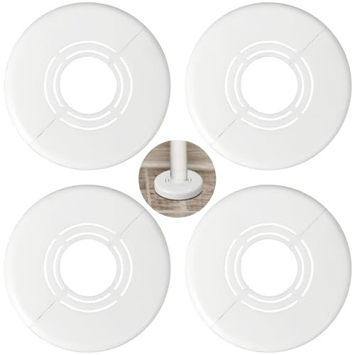 Beekeg Rosace pour tuyau de chauffage, cache tuyau, diamètre intérieur variable (21/26/33 mm), pour tuyaux de radiateur, douche, robinet, blanc