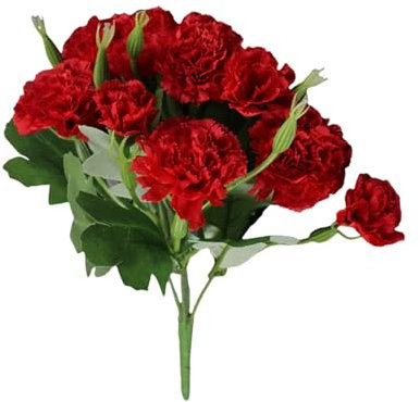 Lot de 10 têtes de fleurs artificielles en soie pour mariage, maison, extérieur, 30 cm, disponible en 9 couleurs, pot-pourri de Noël (rouge, taille unique)