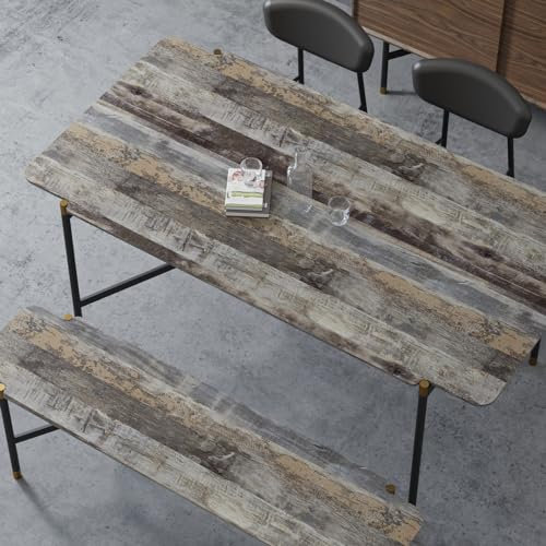 VaryFloral Papier Peint Bois Gris Blanc Adhesif pour Meuble 30cmx300cm Stickers Muraux Effet Bois Deco Murale Rouleau Adhesif pour Meuble Mat Imperméable Film Autocollant Armoire Chambre