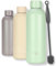 Milu Termo Botella de Agua 750ml - Acero Inoxidable Mantiene 24H Frio / 12H Calor - Aislamiento de Vacío de Doble Pared - Libre BPA - incl. cepillo de limpieza (750ml, Lily Green)