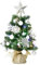 HOYECHI 24 Mini Christmas Tree - Small Tabletop Artificial Xmas Tree with Lights, Star Treetop, Ornaments Balls, DIY Christmas Decorations - Green & White