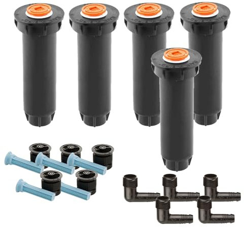 5X Rain-Bird 1804 Versenkregner mit 15 Van Düsen 3,4-4,6 m & 1/2 Flexwinkel SBE050