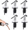 5 pcs Versatori In Acciaio Inox Metal pour Beccuccio Liquore Tappo Versatore Dosatore Professionale Versatore per Liquori con Cappucci di Gomma per Vino Olio Cocktail Succo metal pour dosatore