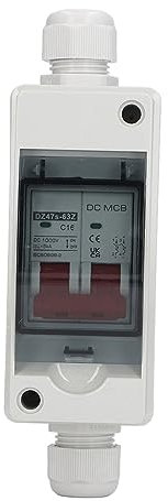 Disjoncteur Miniature DC 16 A, Câble 6-8,7 mm, Résistance à l'Eau IP65, Couvercle Transparent, Montage Rail DIN, pour Panneaux Solaires Photovoltaïques