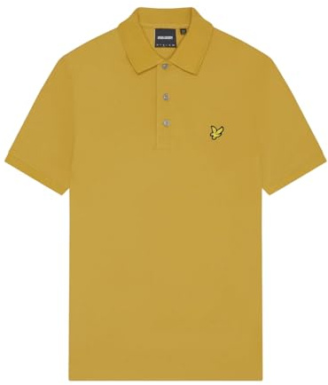 Lyle & Scott Slim Stretch Stone Blue Polo Shirt, Ellaness Gold, XXL