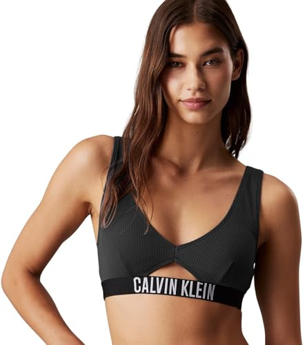 Calvin Klein Donna Top Bikini Bralette Imbottitura Estraibile, Nero (Black), L