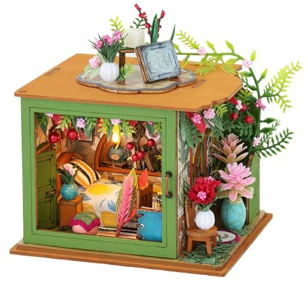 Miniaturhaus-Set zum Selbermachen, kleines Haus-Set für Erwachsene, Mini-Hausbauset mit Möbeln, DIY-Modellbausätze, Weihnachts- und Geburtstagsgeschenke für Jungen und Mädchen