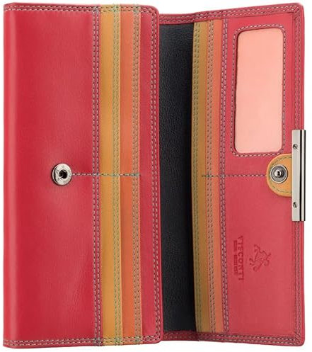 VISCONTI - Cartera de cuero suave - Bolso de mano, monedero - Tarjetero, cartera para mujeres y hombres, cartera para tarjetas, soporte para tarjetas de crédito - 9 ranuras para tarjetas de crédito, 1