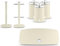 Swan Townhouse Cream Bread Bin, Tea, Coffee, Sugar Canisters, Mug Tree & Towel Pole. Contemporary Matching Kitchen Storage Set of 6