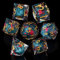 ORUZA 7 Stück Polyedrische Würfel Set, DND Liquid Core Würfel D4 D6 D8 D10 D12 D20 D% Rosen Treibsand Spielwürfel für Dungeons and Dragons RPG MTG Pathfinder Rollenspiele