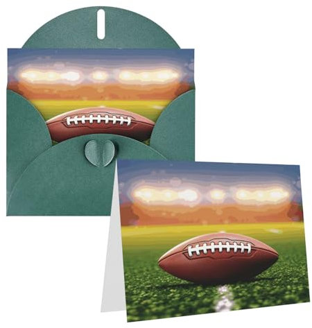 Rkklvbns Grußkarten American Football Ball Herz Verschiedene Anlässe Grußkarten Freundschaft Gedenkkarten Urlaubskarten