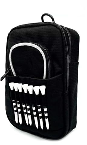 Golfball-Aufbewahrung, Balltasche mit Fronttee-Halter, multifunktionaler Golf-Zubehör-Organizer, langlebige Tasche für Bälle & Tees, (Größe, Schwarz), perfekt für Männer und Frauen Golfer