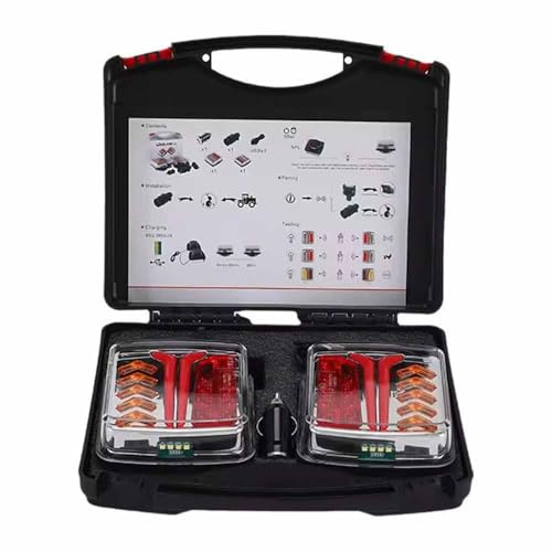 NEWFUN Magnetische Anhänger Rückleuchten, 12V Rückleuchten Anhänger, Anhänger Rücklicht, Heckleuchte Magnet, Wasserdicht, Wiederaufladbar, Für Anhänger, LKW, Wohnwagen oder LKW, E-Mark
