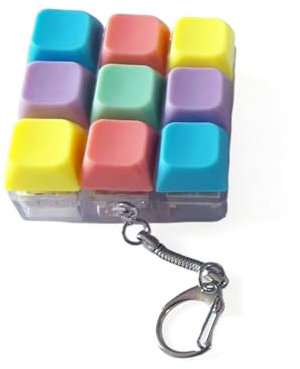 Keyboard Fidget Toy – Mini Fidget Keyboard Keychain, Clickable Keyboard Fidget for Adults & Kids, Stress Relief Fidget Toys for Anxiety, Office, Travel, School – 9 Keys