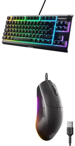 SteelSeries Apex 3 TKL - RGB Gaming Keyboard - 8-Zone RGB Illumination - English QWERTY Layout Rival 3 Gen 2 Gaming Mouse - 8500 DPI TrueMove Core Optical Sensor