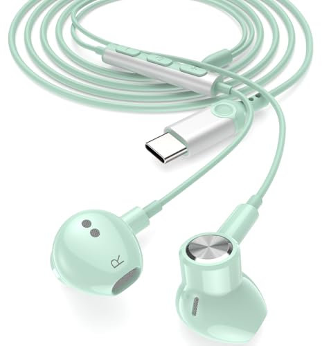 USB C Headphones for Google 9a 8a for iPad A16 Air M3, ACAGET USBC Earbuds Cable with Microphone for Apple Type C Earphones Wired Magnetic for Samusng A26 S25 Ultra S24 FE for iPhone 16e 16 15 Pro Max