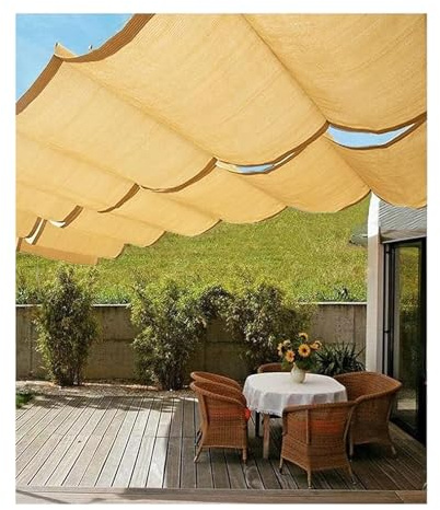 Auvent rétractable en forme de U – Auvent d'extérieur à forte capacité de charge pour pergola (1 m x L : 7 m) pour terrasse et jardin