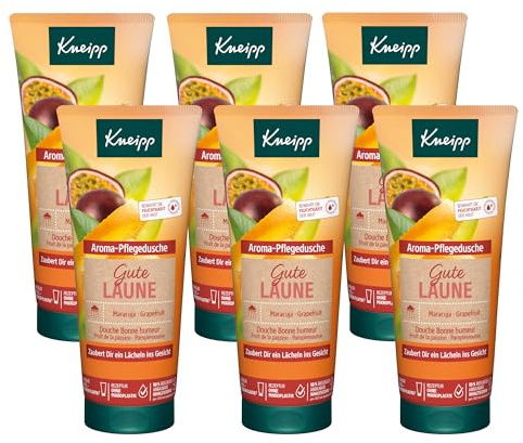 Kneipp Aroma-Pflegedusche Gute Laune - mit natürlichen Ölen aus Maracuja und Grapefruit - Multipack 6 x 200ml