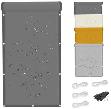 Voile D'ombrage ImperméAble pour Pergola 5x10M Protection Solaire, pour Terrasse Protection UV, Résistant aux Intempéries, Polyester, Filet D'ombrage avec œillets et Corde