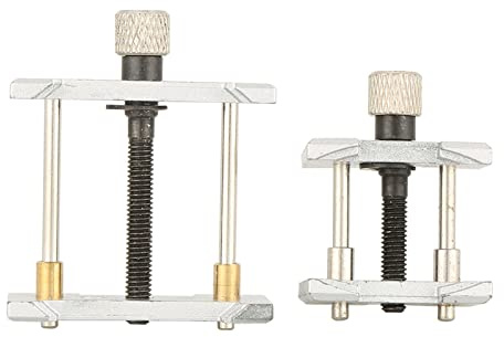 Tomotato Support de Mouvement de Montre, Étau Réglable 2-en-1 pour Boîtier de Montre, Porte-Mouvement Extensible et réversible, Kit de Réparation d'Horlogerie pour Horlogers, 2 Tailles, Argent